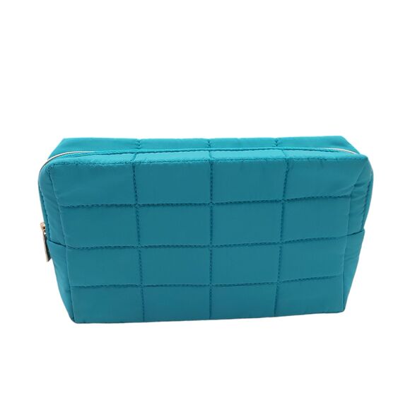 Sephora Quilted Fabric Makeup Bag Lined Zipper Green Hot Pink Burgundy Set of 3 - Picture 3 of 12